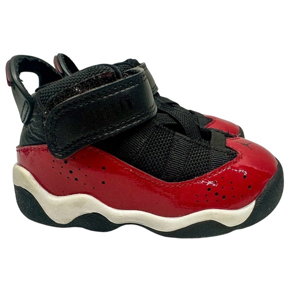 Nike Air Jordan 6 Rings (TD) Black/Gym Red (323420 060) Toddler Baby / Size:  5C - Picture 1 of 9